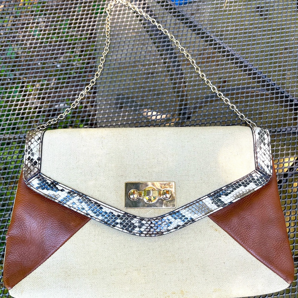 Pre owned Aldo canvas clutch/shoulder bag